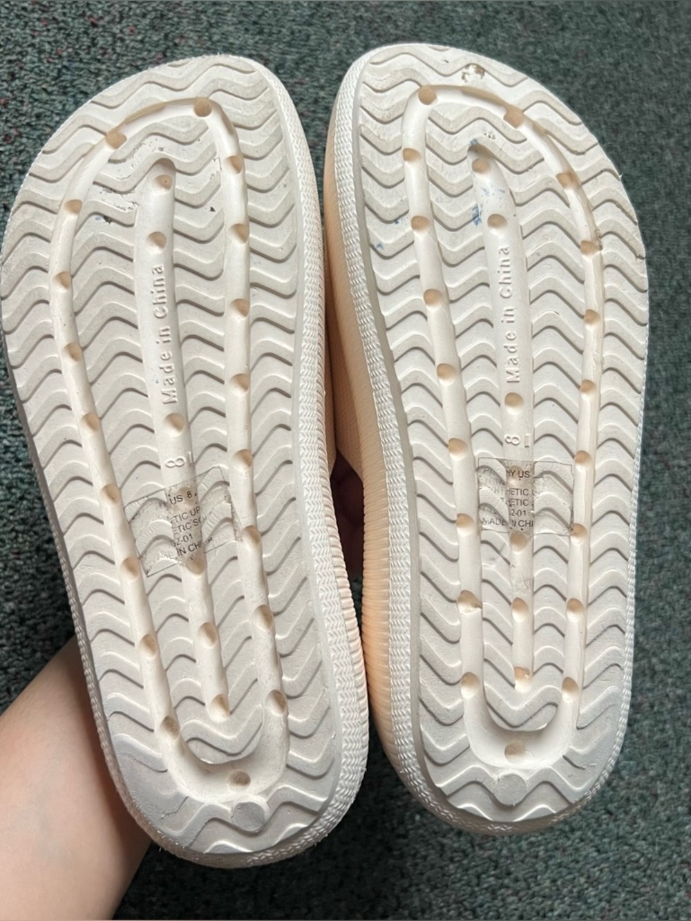 BEBE White Cream Rubber Summer Swim Platform Sandals Slides Slipper Shoes Sz 8 - Picture 14 of 16